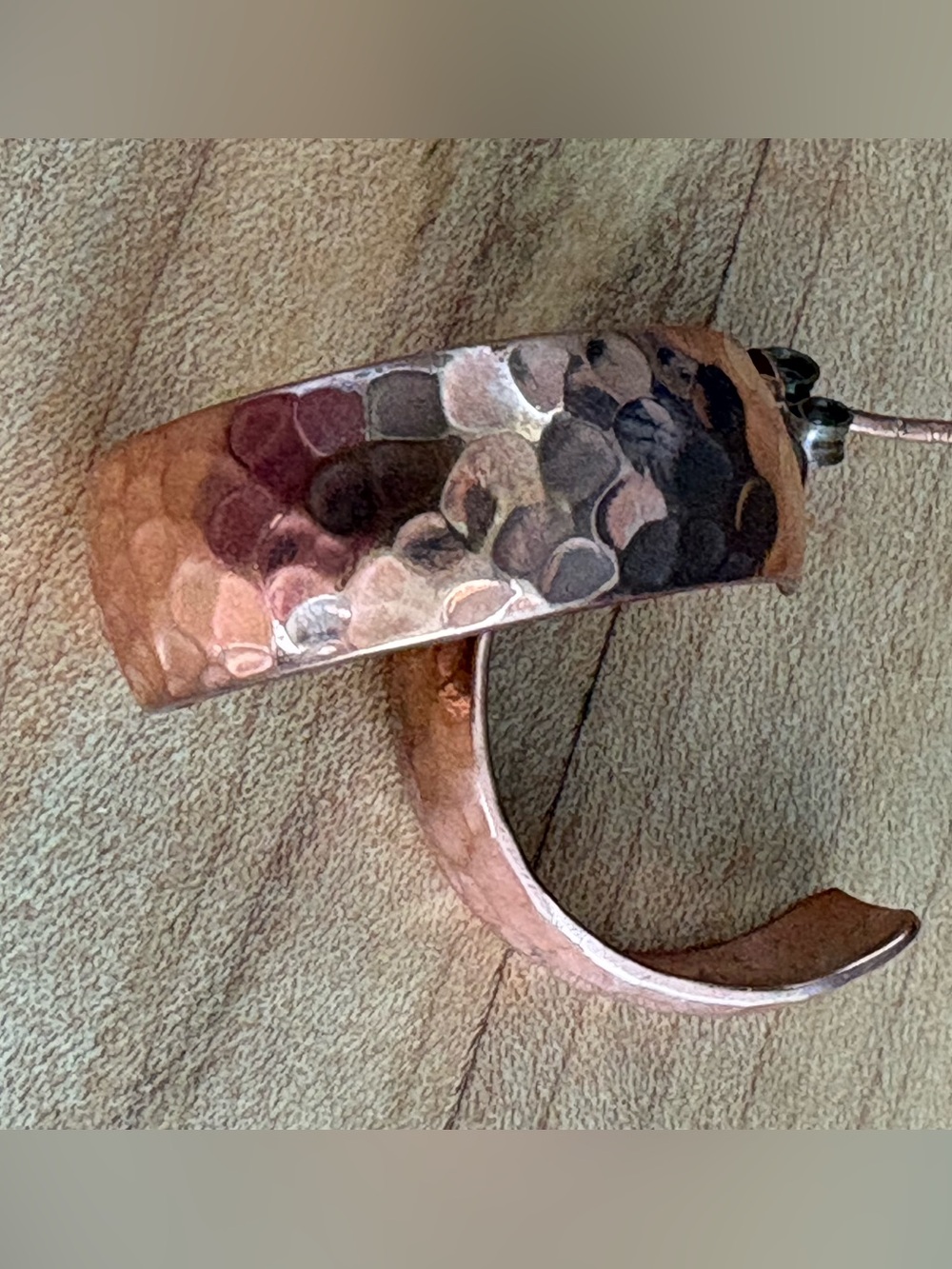 Hammered Copper Hoop Earrings
